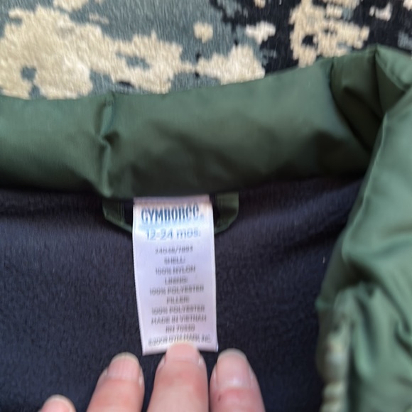 Gymboree Boys 24 month Puffer Vest Green Fleece Lined - Picture 6 of 8